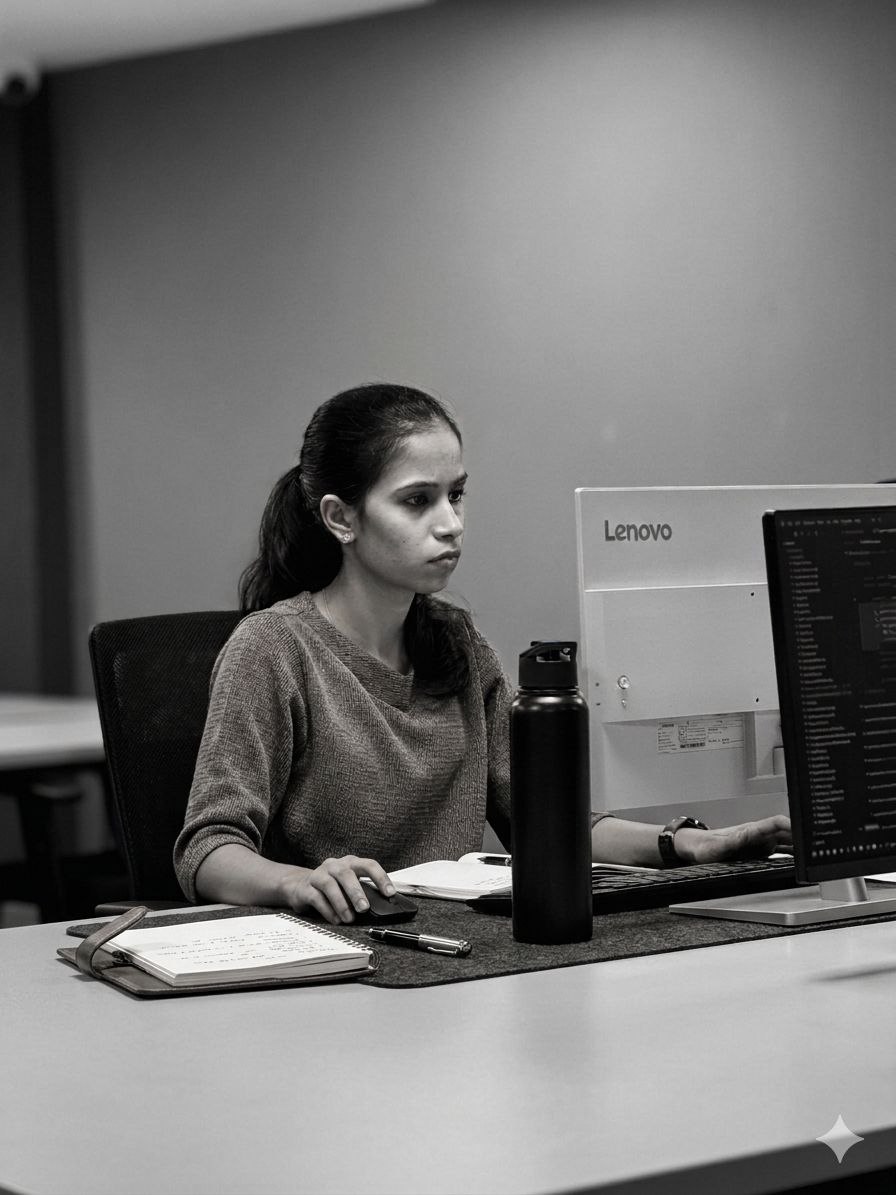 Renjini at work